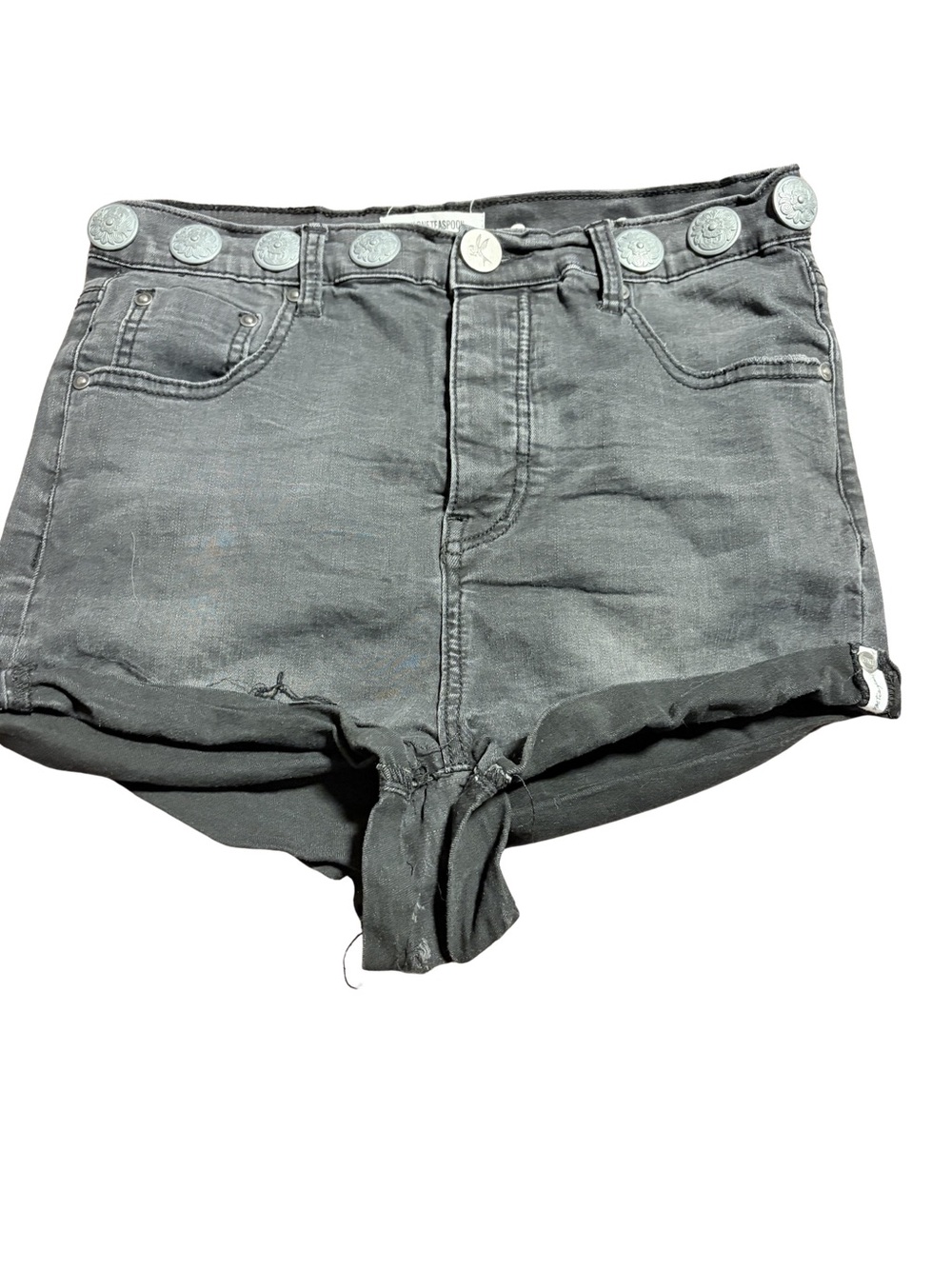 One Teaspoon, Lovers Faded Black Conchos Jean Shorts, Sz 25-Low Waist, EUC